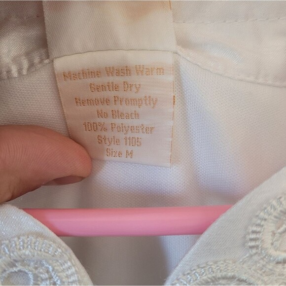 White Elegance Temple Dress Wedding Modest Church Maxi Front Zipper Medium - Picture 13 of 13